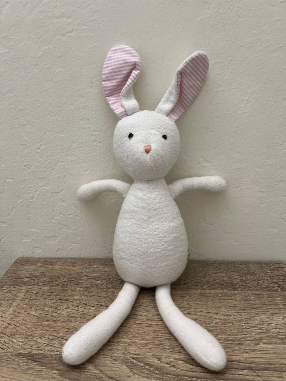 Hazel Village White Rabbit Bunny Emma Mouse Pink Stripe Plush Stuffed Animal 16”